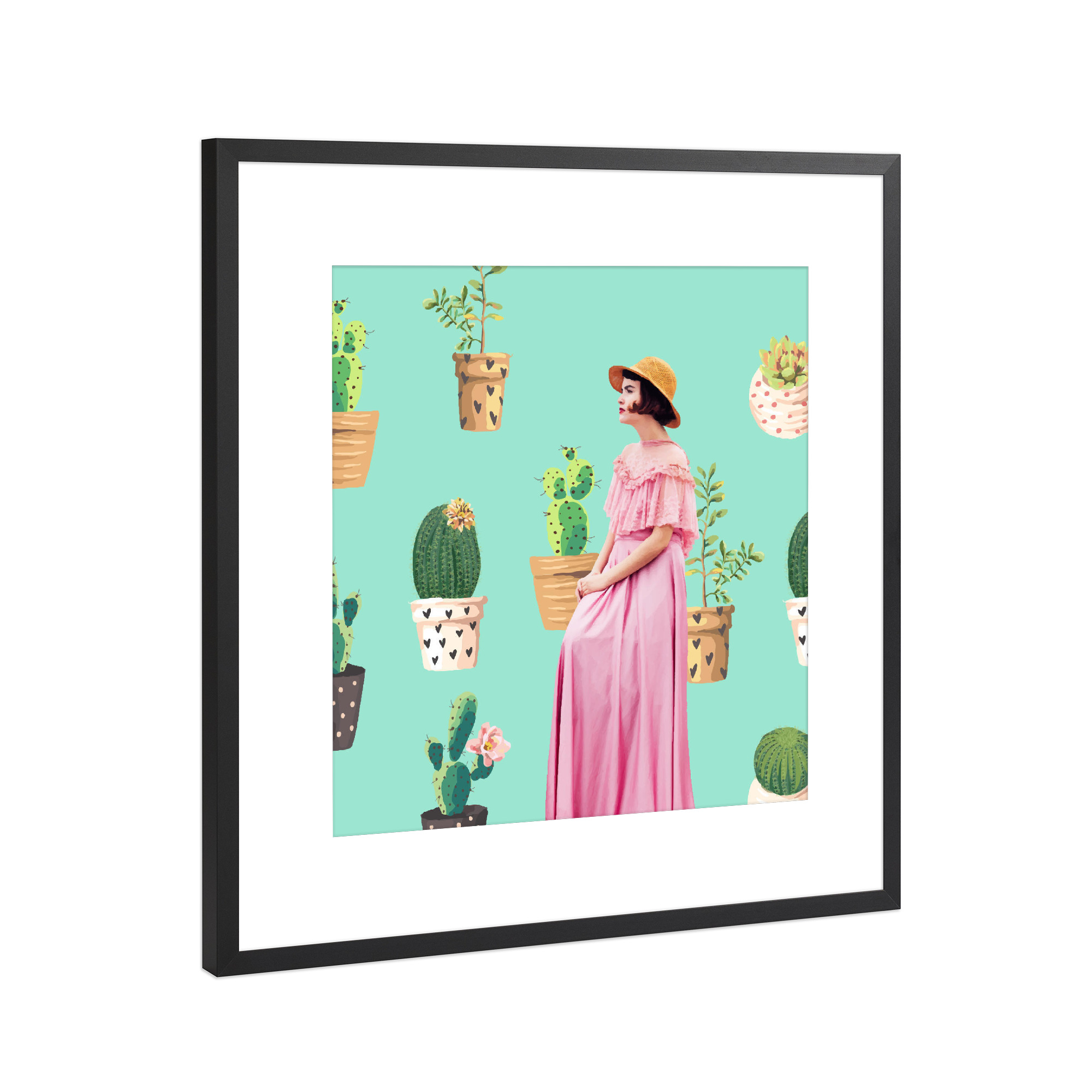 Poster mit Rahmen Schwarz (Metallic) "Lady Love" artboxONE - Natur,Floral,Menschen
