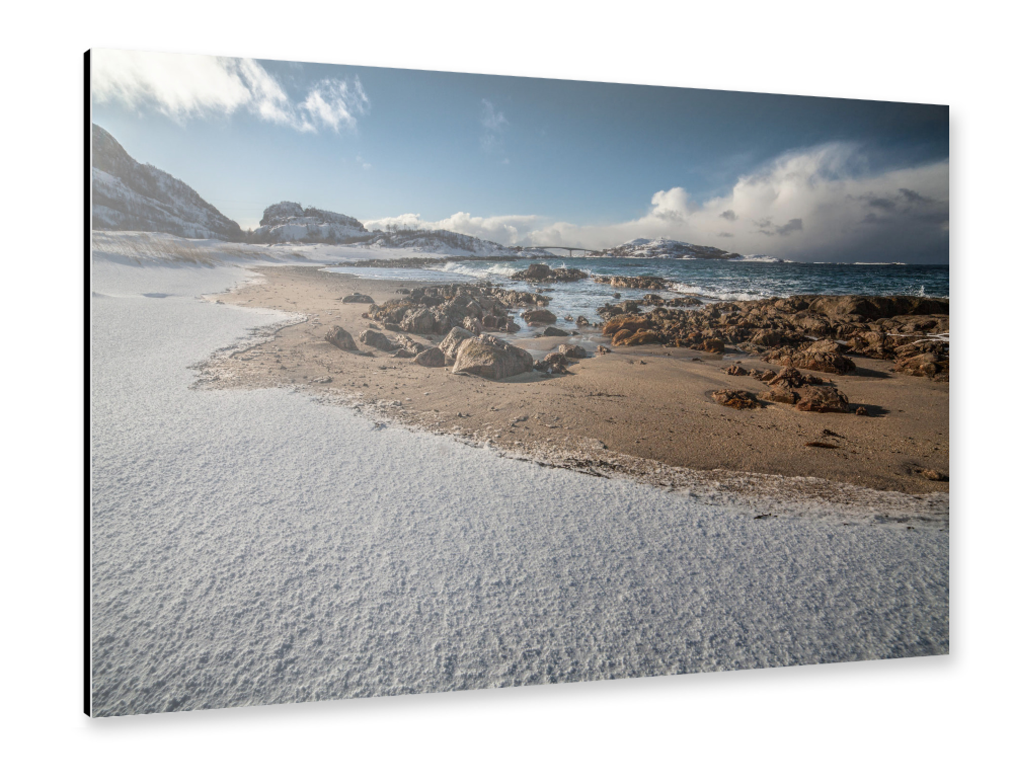 Alu-Dibond "Schneestrand" 30x20 cm artboxONE