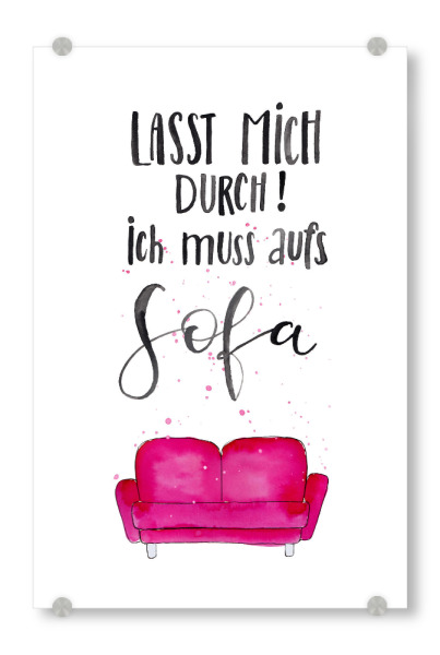 Acrylglasbild "Sofa" artboxONE - Typografie,Schwarzweiß