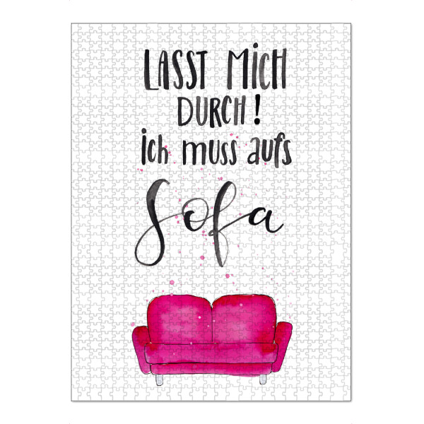 Puzzle Ravensburger "Sofa" artboxONE - Typografie,Schwarzweiß