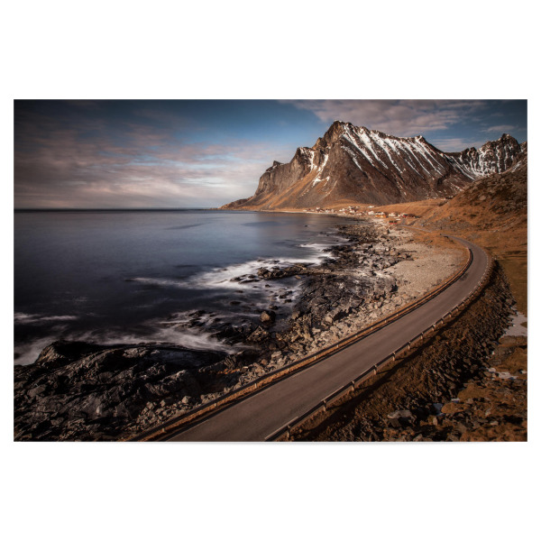 Poster 30x20 cm "Lofoten Road" artboxONE - Natur,Reise,Reise / Strand und Meer