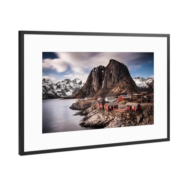 Poster mit Rahmen Schwarz (Metallic) "Lofoten" artboxONE - Natur,Reise