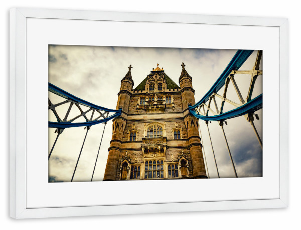 Poster mit Rahmen weiß "Tower Bridge 02" artboxONE - Städte,Städte / London,Architektur,Reise / Länder