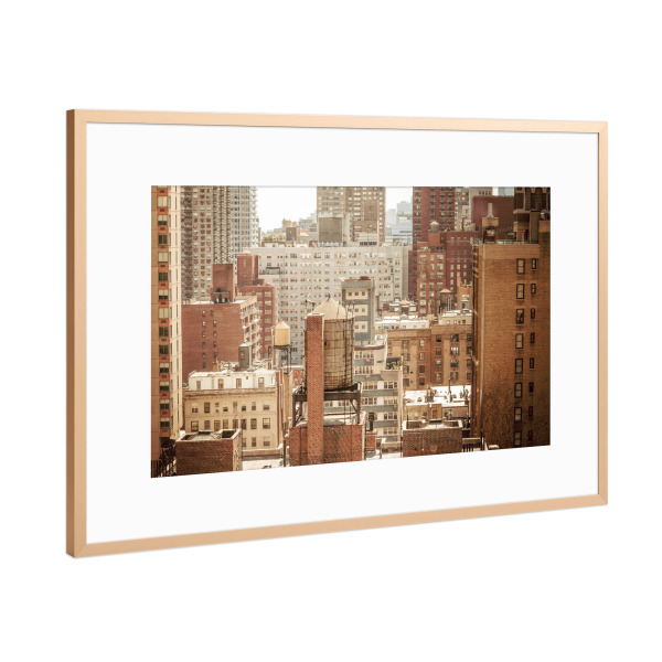 Poster mit Rahmen Kupfer "NEW YORK YORK CITY ROOFTOP" artboxONE - Städte,Städte / New York,Reise,Reise / Länder