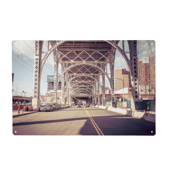 Metall Poster "RIVERSIDE BRIDGE, NYC" artboxONE - Städte,Städte / New York,Reise,Reise / Länder