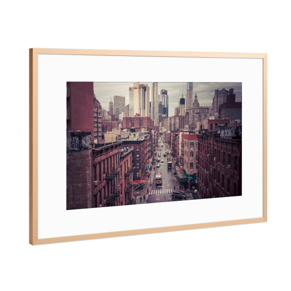 Poster mit Rahmen Kupfer "STREETS OF NEW YORK 2" artboxONE - Städte,Städte / New York,Reise,Reise / Länder