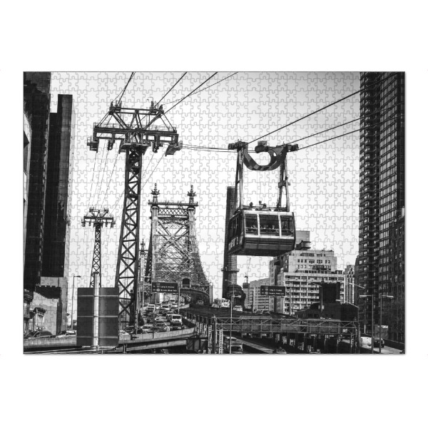 Puzzle Ravensburger "ROOSEVELT ISLAND TRAMWAY, NYC" artboxONE - Städte,Städte / New York,Reise,Schwarzweiß