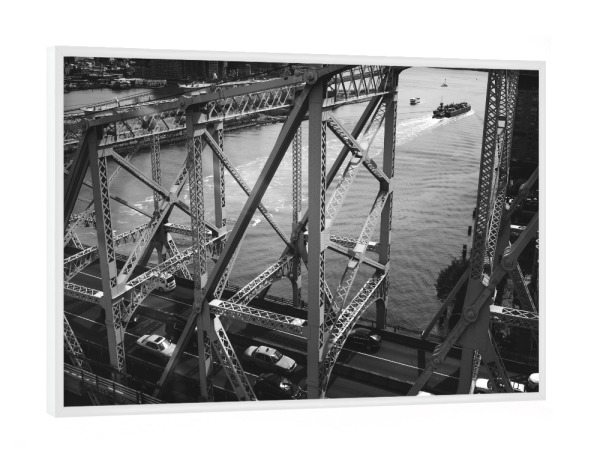 Poster mit weißem Rahmen "QUEENSBORO BRIDGE, NYC 3" artboxONE - Städte / New York,Reise,Schwarzweiß,Architektur,Reise / Länder