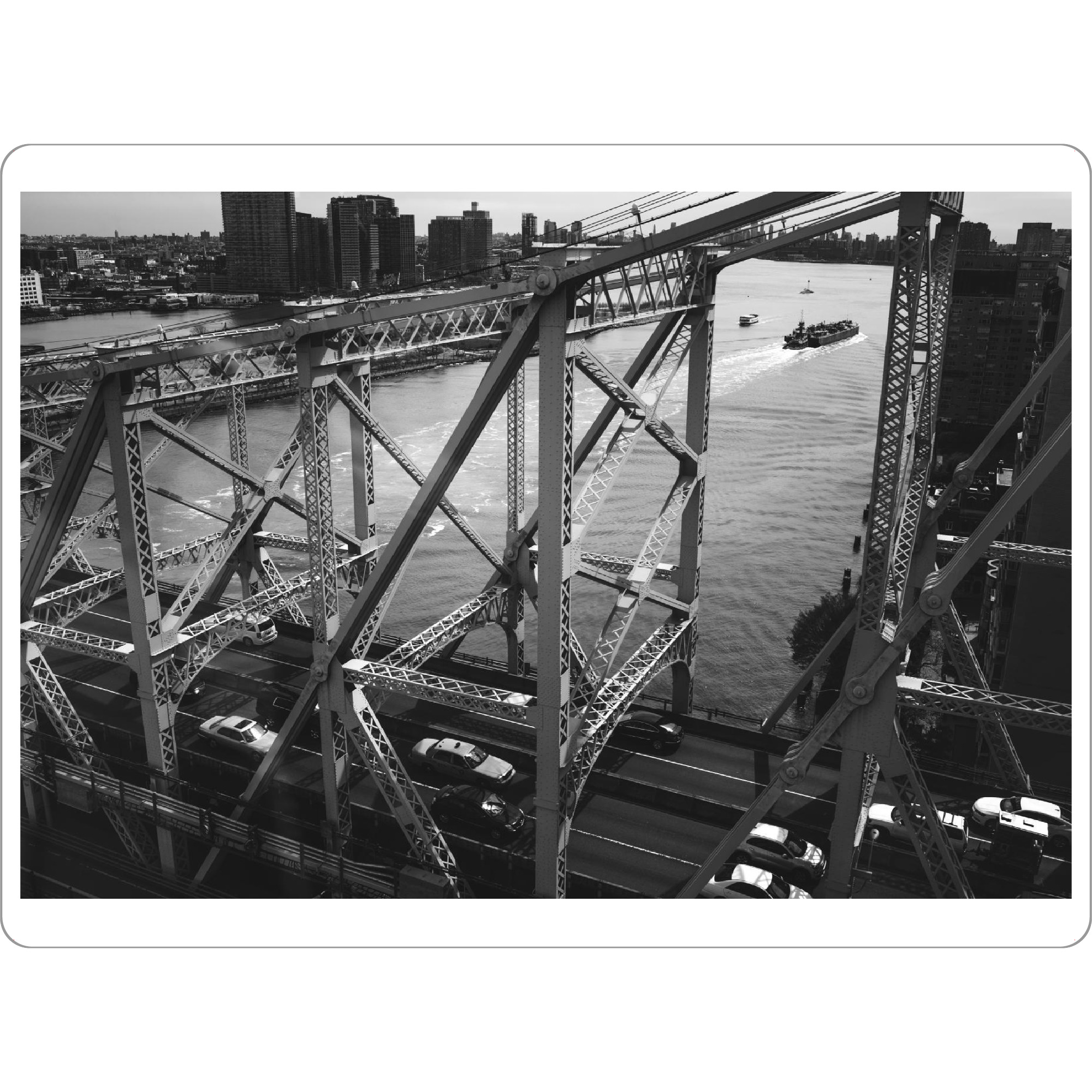 Tischset "QUEENSBORO BRIDGE, NYC 3" artboxONE - Städte / New York,Reise,Schwarzweiß,Architektur,Reise / Länder