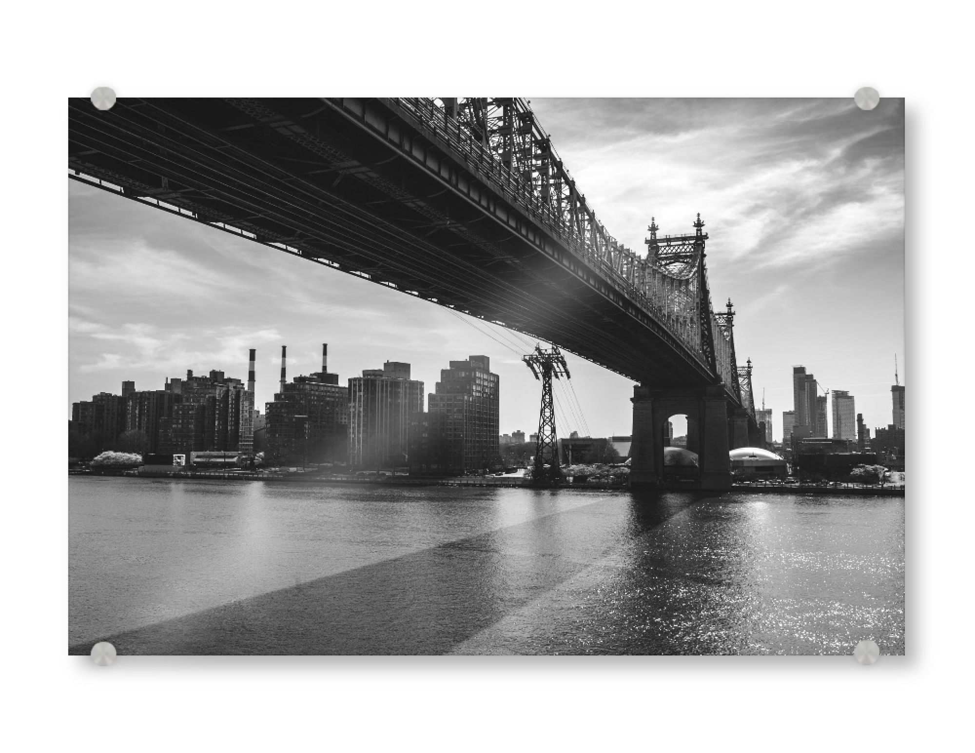 Acrylglasbild "QUEENSBORO BRIDGE, NYC 2" artboxONE - Städte,Städte / New York,Reise,Schwarzweiß,Architektur,Reise / Länder