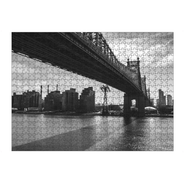 Puzzle Ravensburger "QUEENSBORO BRIDGE, NYC 2" artboxONE - Städte,Städte / New York,Reise,Schwarzweiß,Architektur,Reise / Länder