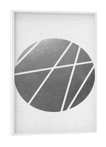 Poster mit weißem Rahmen "Circle 02" artboxONE - Abstrakt,Schwarzweiß,Geometrie,Weihnachten