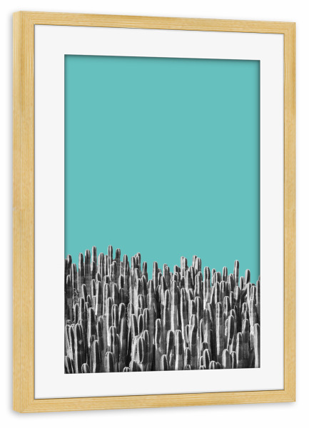 Poster mit Rahmen kiefer "Cacti 01" artboxONE - Natur,Floral,Festivals