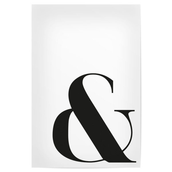 Poster 30x20 cm "Ampersand" artboxONE - Typografie,Abstrakt,Schwarzweiß - Ampersand,Und zeichen,&,Undzeichen