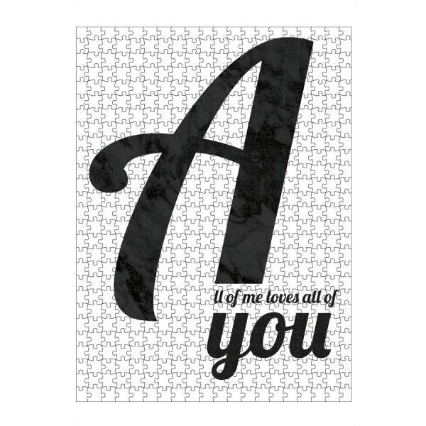 Puzzle Ravensburger "All of me" artboxONE - Typografie,Abstrakt,Menschen,Schwarzweiß,Liebe