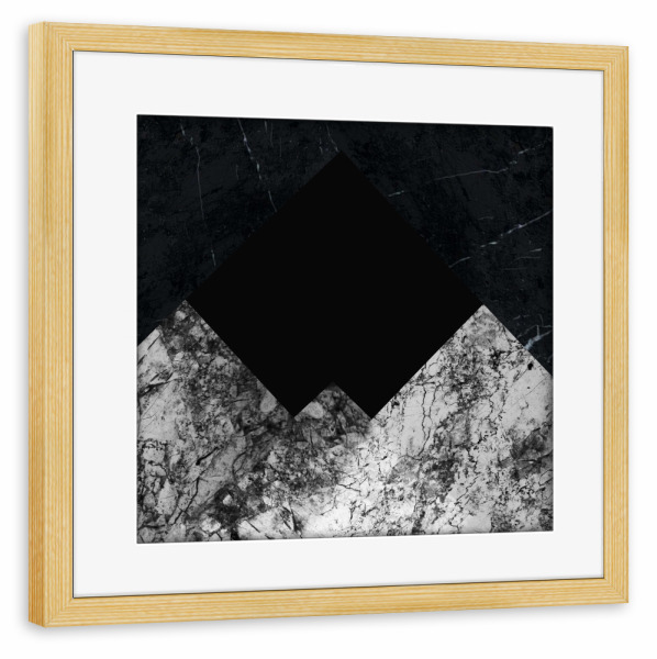 Poster mit Rahmen kiefer "Black&white marble" artboxONE - Schwarzweiß,Architektur,Geometrie