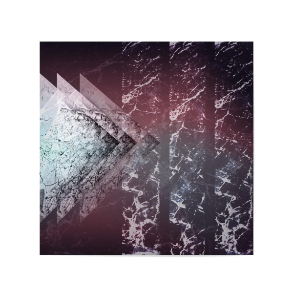 Poster 20x20 cm "Italian Carrara Marble Revisited (Red&lue)" artboxONE - Schwarzweiß,Architektur,Geometrie