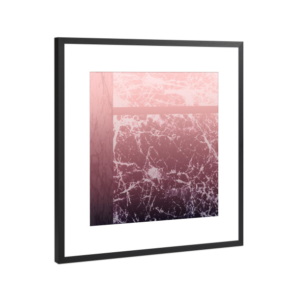 Poster mit Rahmen Schwarz (Metallic) "Italian Carrara Marble Revisited (Pink)" artboxONE - Architektur,Geometrie