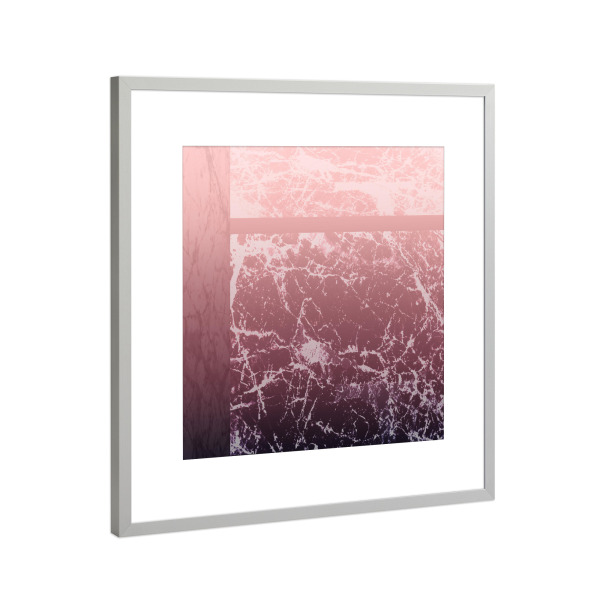 Poster mit Rahmen Silber "Italian Carrara Marble Revisited (Pink)" artboxONE - Architektur,Geometrie