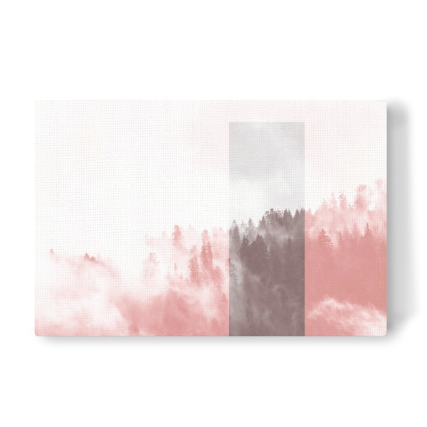 Leinwandbild "Fog 01" artboxONE - Natur,Abstrakt,Schwarzweiß - Nebel,Wald,Berg,Natur,Skandinavisch,Minimalistisch