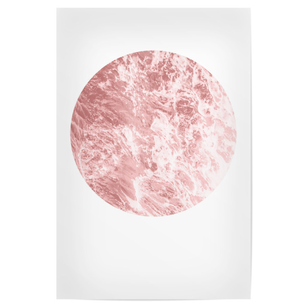 Poster "Foam 01" artboxONE - Natur,Reise,Abstrakt,Reise / Strand und Meer - Meer,Meeresrauschen,Strand,Sand,Ozean,Wasser,Welle,Freiheit,Fernweh,Rosa