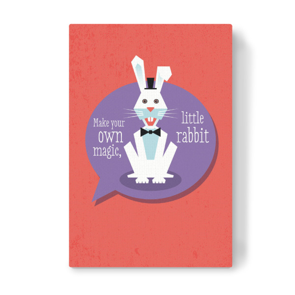 Leinwandbild "Make your own magic, little rabbit" artboxONE - Typografie,Für Kinder,Tiere,Geometrie