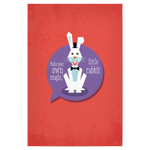 Poster "Make your own magic, little rabbit" artboxONE - Typografie,Für Kinder,Tiere,Geometrie