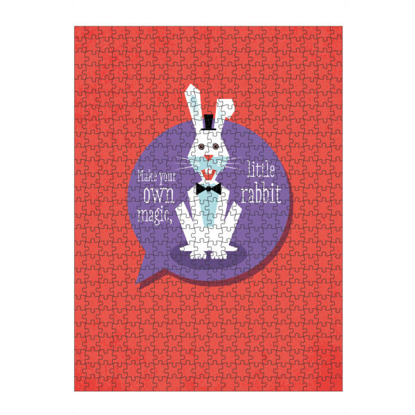 Puzzle Ravensburger "Make your own magic, little rabbit" artboxONE - Typografie,Für Kinder,Tiere,Geometrie