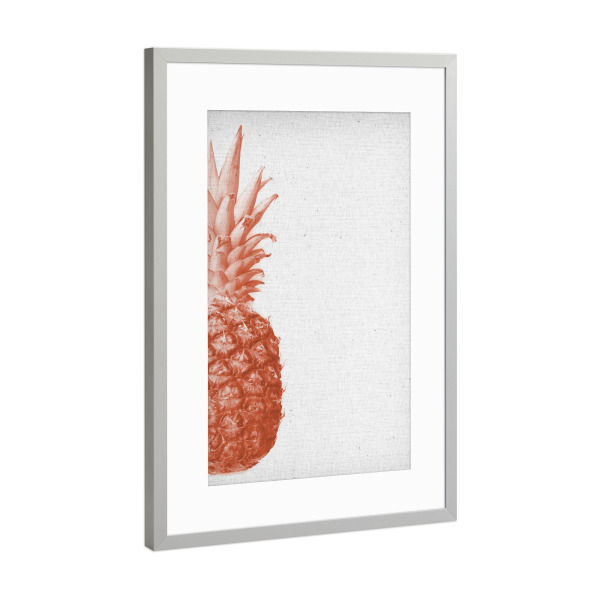 Poster mit Rahmen Silber "Pineapple 06" artboxONE - Natur,Essen & Trinken,Abstrakt - Pineapple,Frucht,Obst,Essen,Gesund,Küche,Sommer