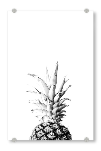 Acrylglasbild "Pineapple 01" artboxONE - Natur,Essen & Trinken,Abstrakt,Schwarzweiß - Ananas,Frucht,Obst,Frucht,Topisch,Sommer,Skandinavisch