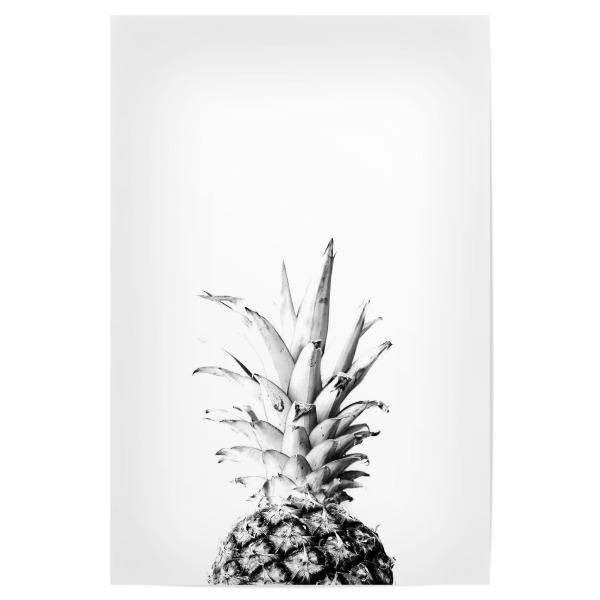 Poster 30x20 cm "Pineapple 01" artboxONE - Natur,Essen & Trinken,Abstrakt,Schwarzweiß - Ananas,Frucht,Obst,Frucht,Topisch,Sommer,Skandinavisch