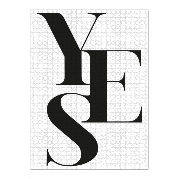 Puzzle Ravensburger "Yes 02" artboxONE - Typografie,Schwarzweiß,Liebe - Ja,Zusage,Aussage,Qui,Verlobung,Liebe,Type,Quote,Zitat - Bild Ja