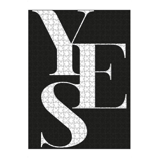 artboxONE Puzzle "Yes 01" artboxONE - Typografie,Schwarzweiß,Liebe - Ja,Zusage,Aussage,Qui,Verlobung,Liebe,Type,Quote,Zitat - Bild Ja