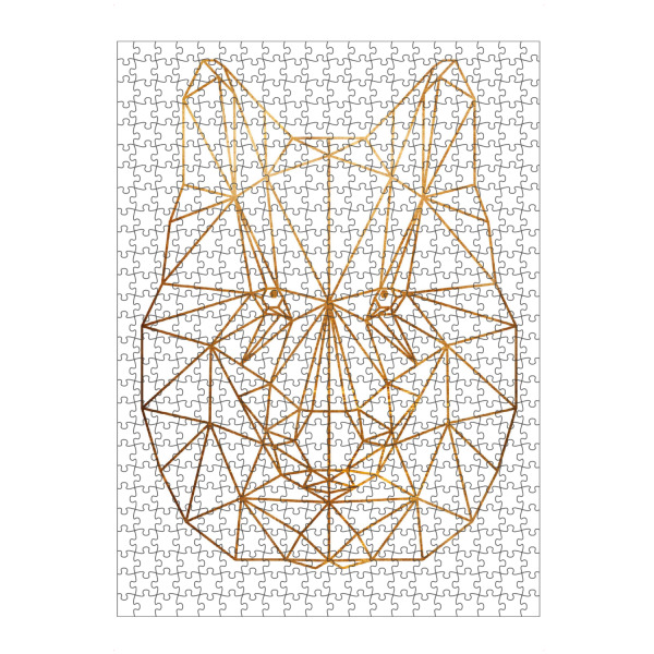Puzzle Ravensburger "Wolf 02" artboxONE - Natur,Tiere,Abstrakt - Wolf,Kupfer,Low poly,Geometrisch,Muster,Linien,Tier - Bild Wolf