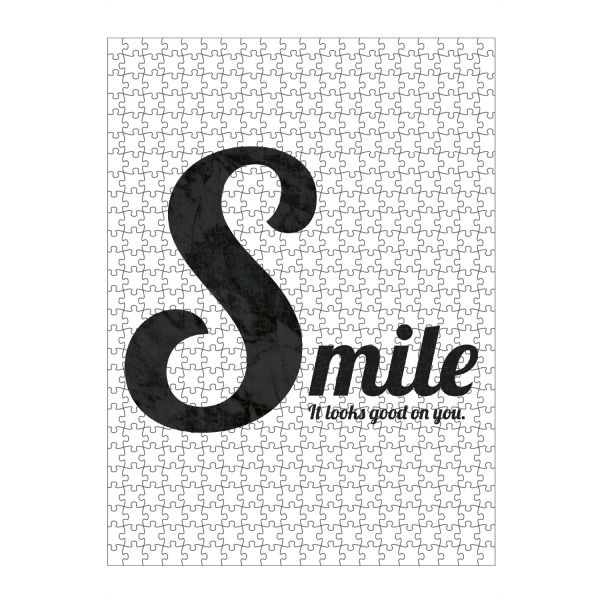Puzzle Ravensburger "Smile" artboxONE - Typografie,Menschen,Schwarzweiß,Liebe,Fashion - Lächle,Es sieht gut aus - Bild Lächle