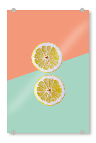 Acrylglasbild "Lemons 01" artboxONE - Natur,Essen & Trinken,Abstrakt,Geometrie