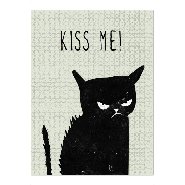 Puzzle Ravensburger "Kiss me cat" artboxONE - Typografie,Tiere,Liebe