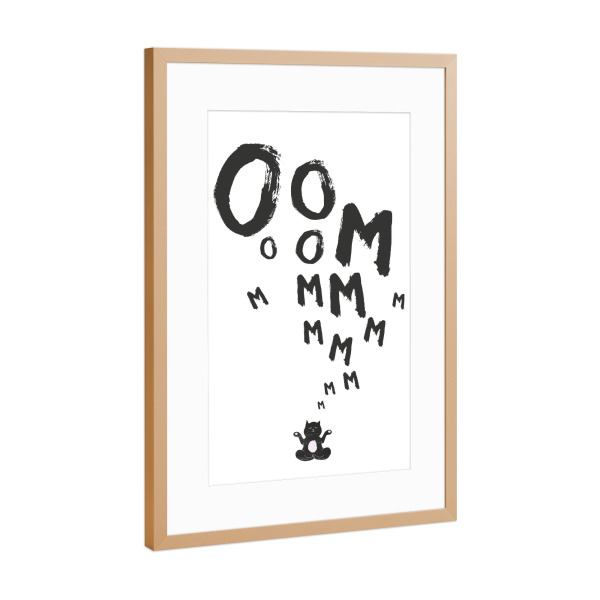 Poster mit Rahmen Kupfer "Om" artboxONE - Typografie,Tiere,Schwarzweiß,Sport