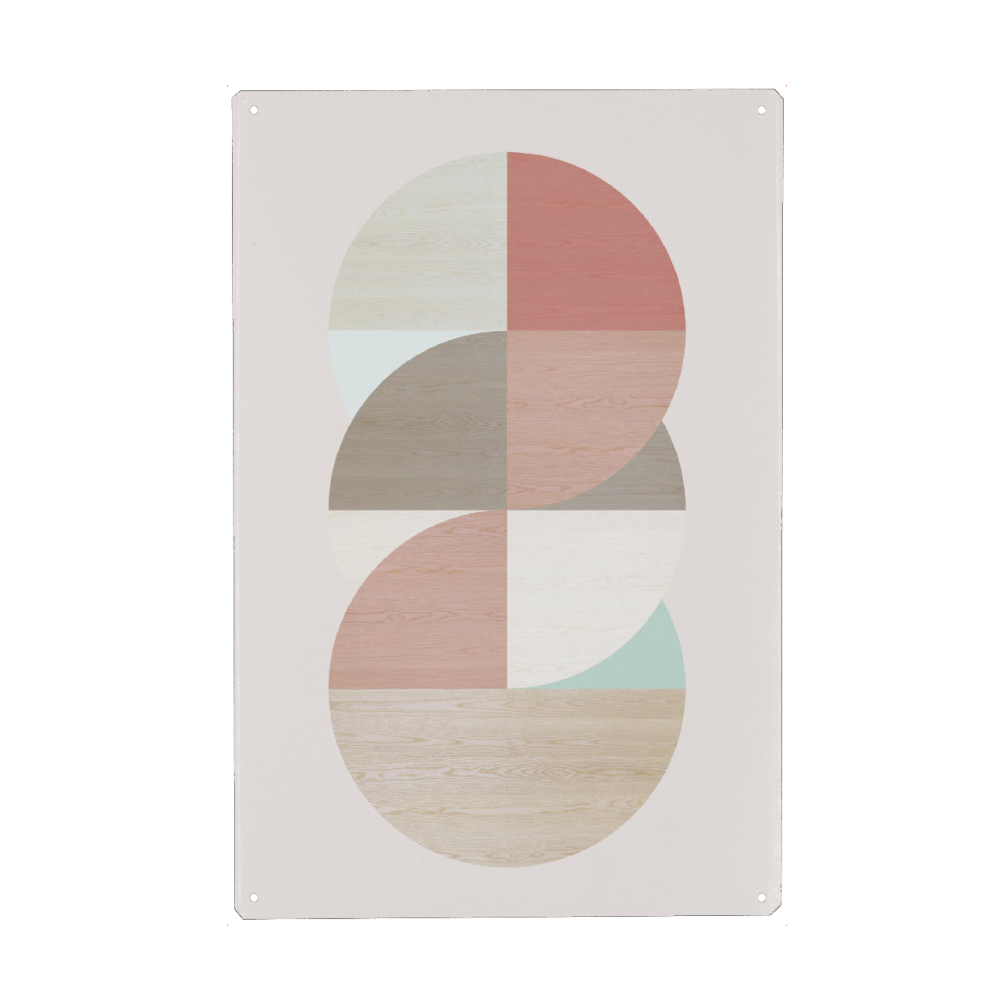 Metall Poster "Wooden circles" artboxONE - Abstrakt,Geometrie - Kreise,Kreis,Geomtrisch,Geometrie,Holz,Holzstruktur,Minimalistisch,Minimal,Reduziert