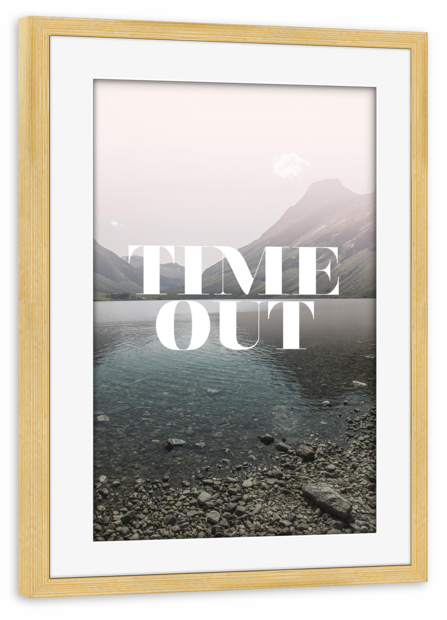 Poster mit Rahmen kiefer "Time out" artboxONE - Typografie,Natur,Reise / Länder