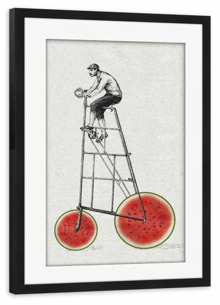 Poster mit Rahmen schwarz "Melonenradler" artboxONE - Menschen,Automobile,Sport / Sommerspiele
