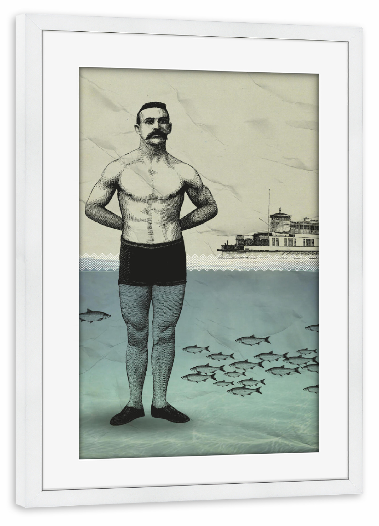 Poster mit Rahmen weiß "Beachboy" artboxONE - Natur,Menschen,Reise / Strand und Meer