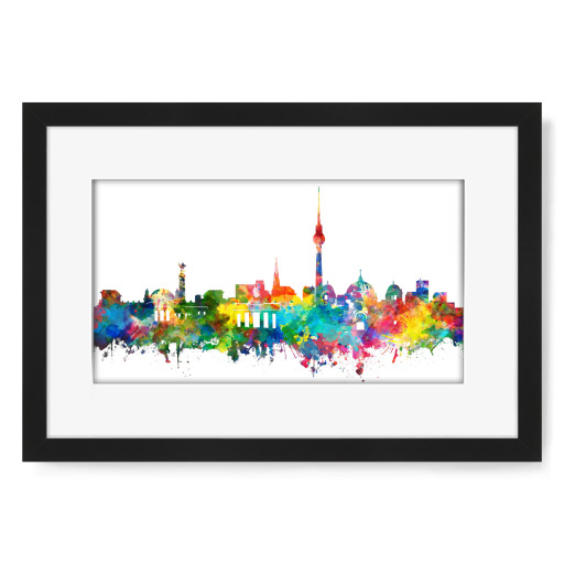 Berlin city skyline watercolor