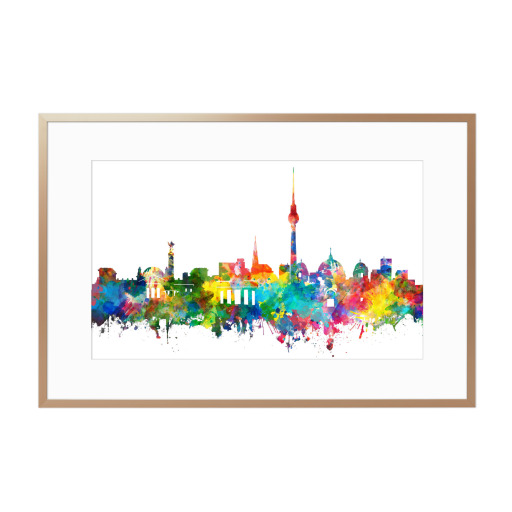 Berlin city skyline watercolor