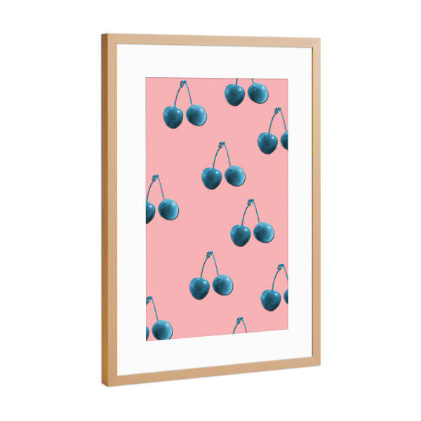 Poster mit Rahmen Kupfer "Kirschen" artboxONE - Natur,Essen & Trinken,Geometrie
