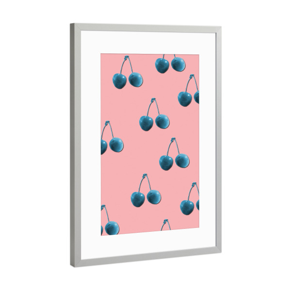 Poster mit Rahmen Silber "Kirschen" artboxONE - Natur,Essen & Trinken,Geometrie