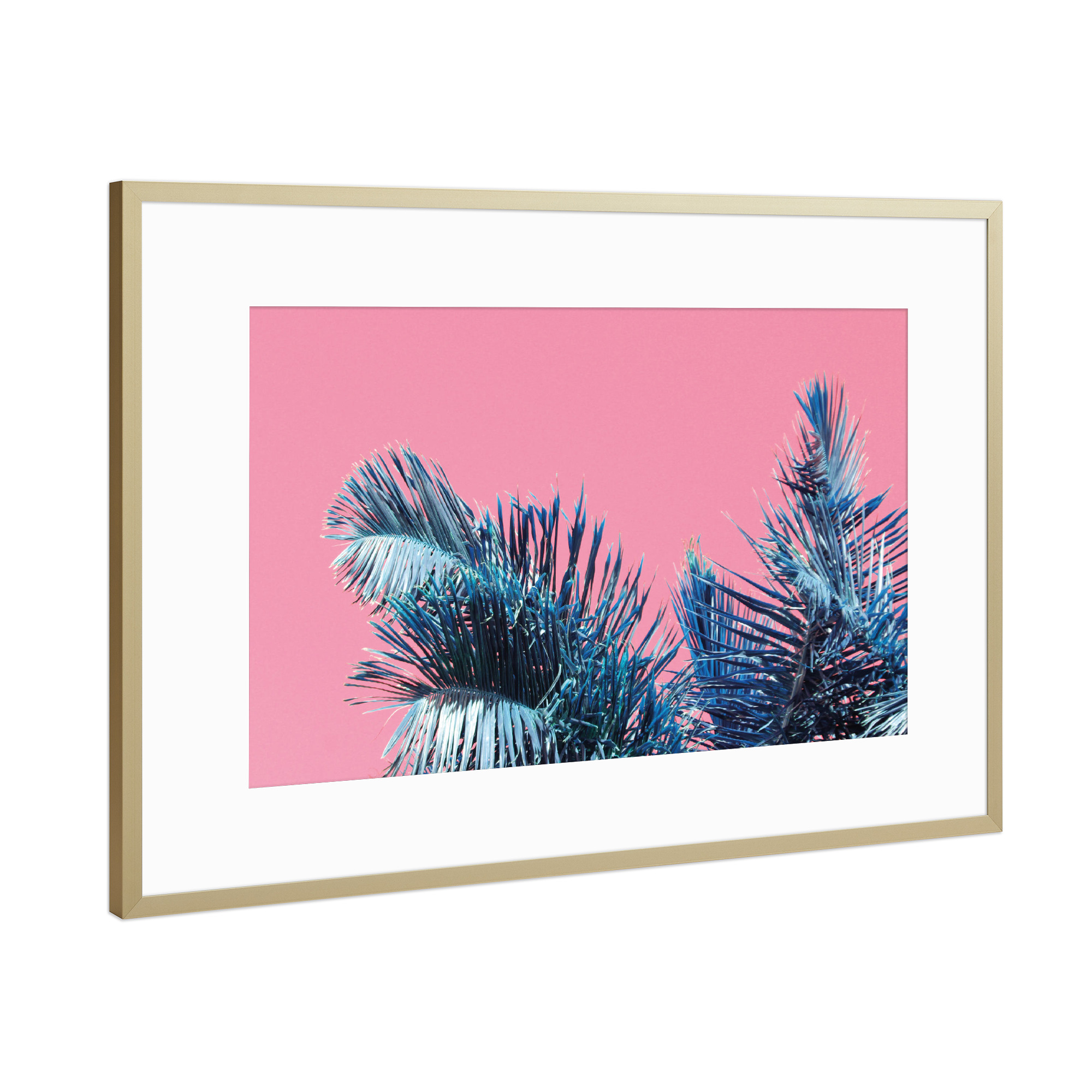 Poster mit Rahmen Gold "Palme" artboxONE - Natur,Floral,Abstrakt