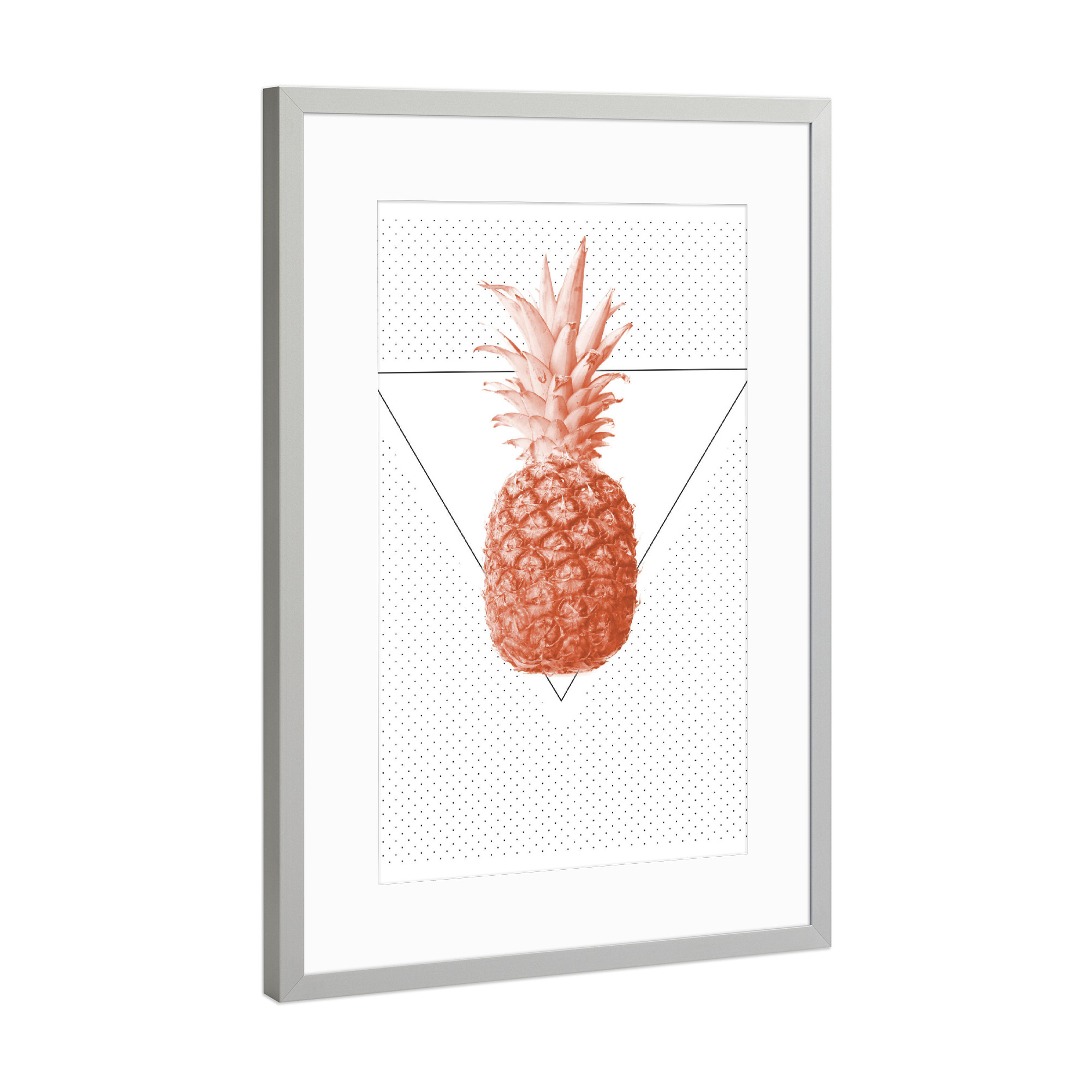 Poster mit Rahmen Silber "Pineapple 05" artboxONE - Natur,Essen & Trinken,Abstrakt,Geometrie,Essen & Trinken / Obst & Gemüse,Festivals
