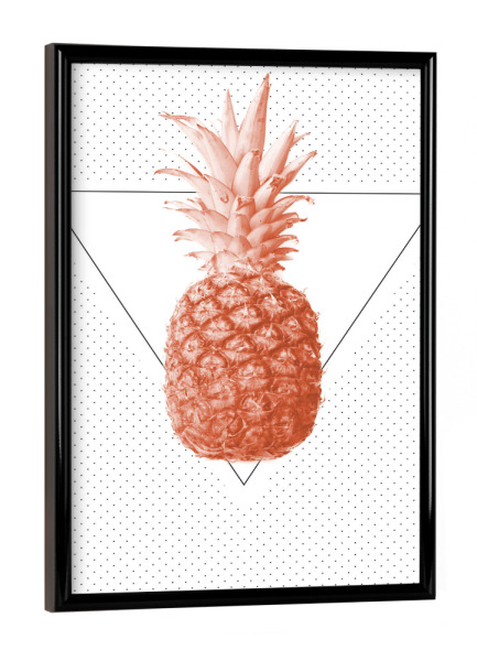 Poster mit schwarzem Rahmen "Pineapple 05" artboxONE - Natur,Essen & Trinken,Abstrakt,Geometrie,Essen & Trinken / Obst & Gemüse,Festivals