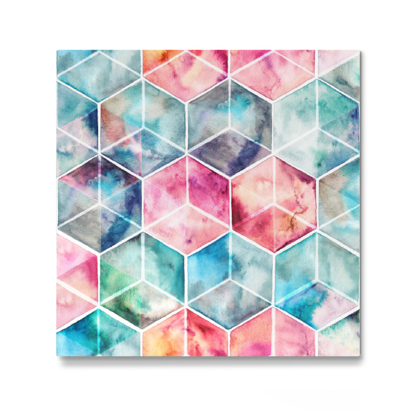 Galerie-Print "Translucent Watercolor Hexagon Cubes" 30x30 cm artboxONE